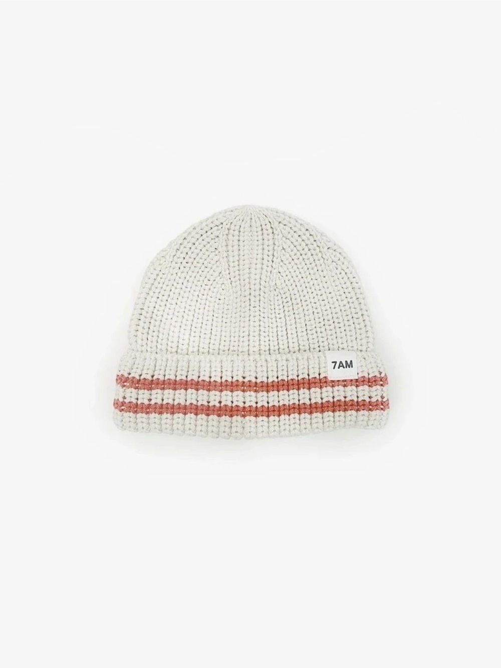 NWT 7AM chunky beanie ecru terracotta